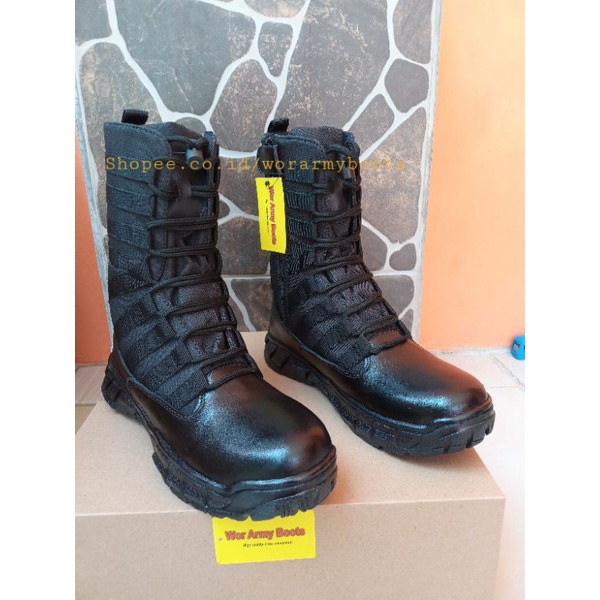 1000% Sepatu kulit sapi asli PDL model NiNJA  TNI POLRI Security by Wor Army Boots