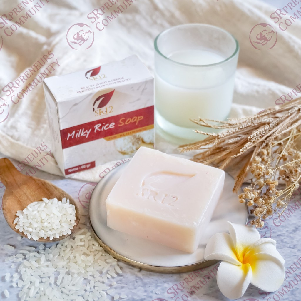 MILKY RICE SR12 SABUN BERAS SUSU HERBAL BPOM SR12 SABUN WAJAH MENCERAHKAN MILKY RICE SOAP SR12 KULIT KOMBINASI