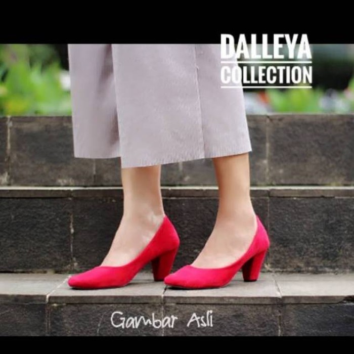 Sepatu hak tinggi wanita pump heels pantopel simple hunter merah 36 sepatu heels cewek murah