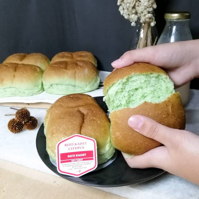 Roti kadet / kuro pandan / hiijau untuk roti kukus bakar rokupang