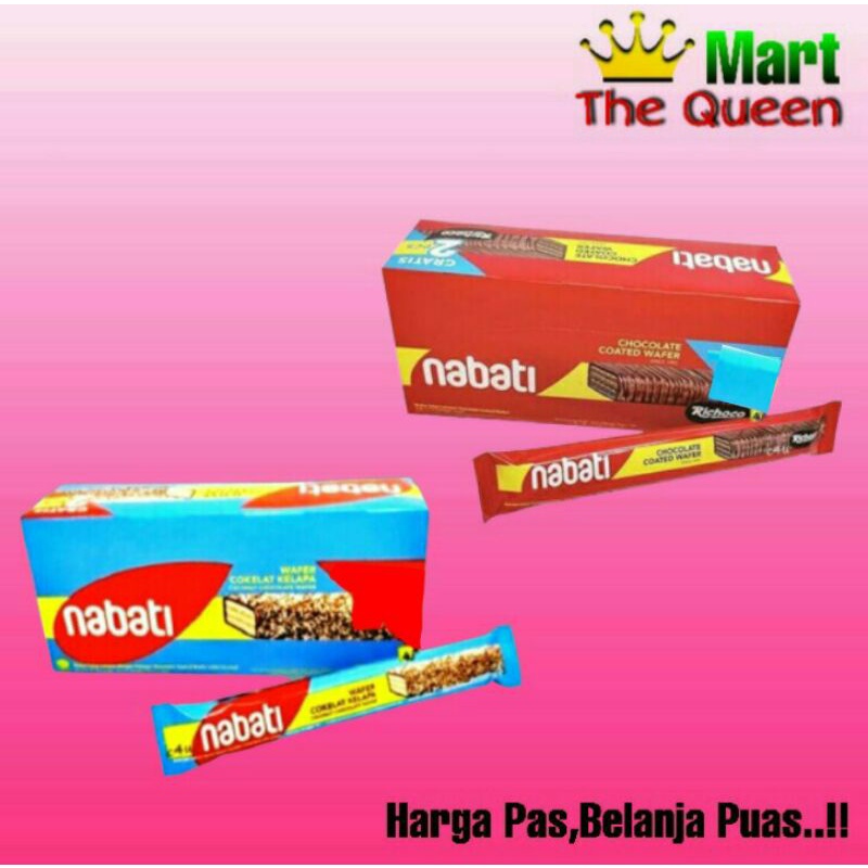 

NABATI wafer coklat kelapa/choco coated 1 pack isi 12 pcs @18 gram