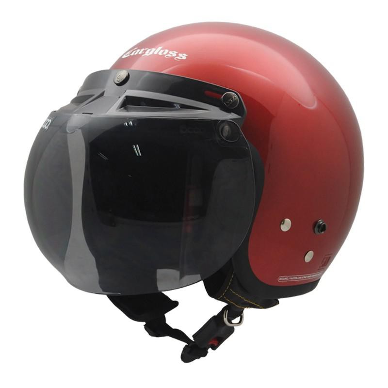 HELM CARGLOSS BOGO SMOKE RETRO - DEEP RED MET