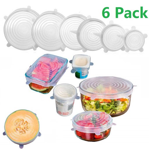 KUP - COD MURAH HOT SELLING - 6-PACK SILICONE BOWL STRETCH LIDS FRESH SEALING COVER KEEP AND HEALTHY KITCHEN TOOLS