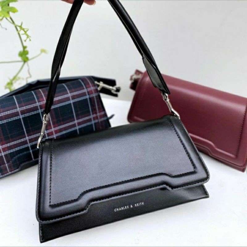 Charles and Keith New Trapeze Front Flap Bag