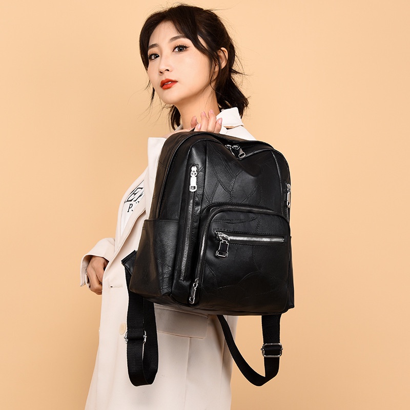 TAS RANSEL KULIT WANITA IMPORT HITAM MANIYA TA485B5 BACKPACK PREMIUM GENDONG SEKOLAH BESAR PUNGGUNG KERJA KULIAH FASHION KOREA REMAJA BATAM BRANDED