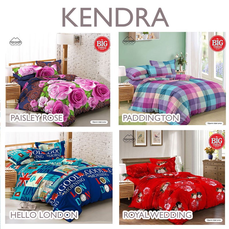 Sprei 180x200 / 160x200 KENDRA motif Paddington Hello London Paisley Rose - King 180 Queen 160 SP