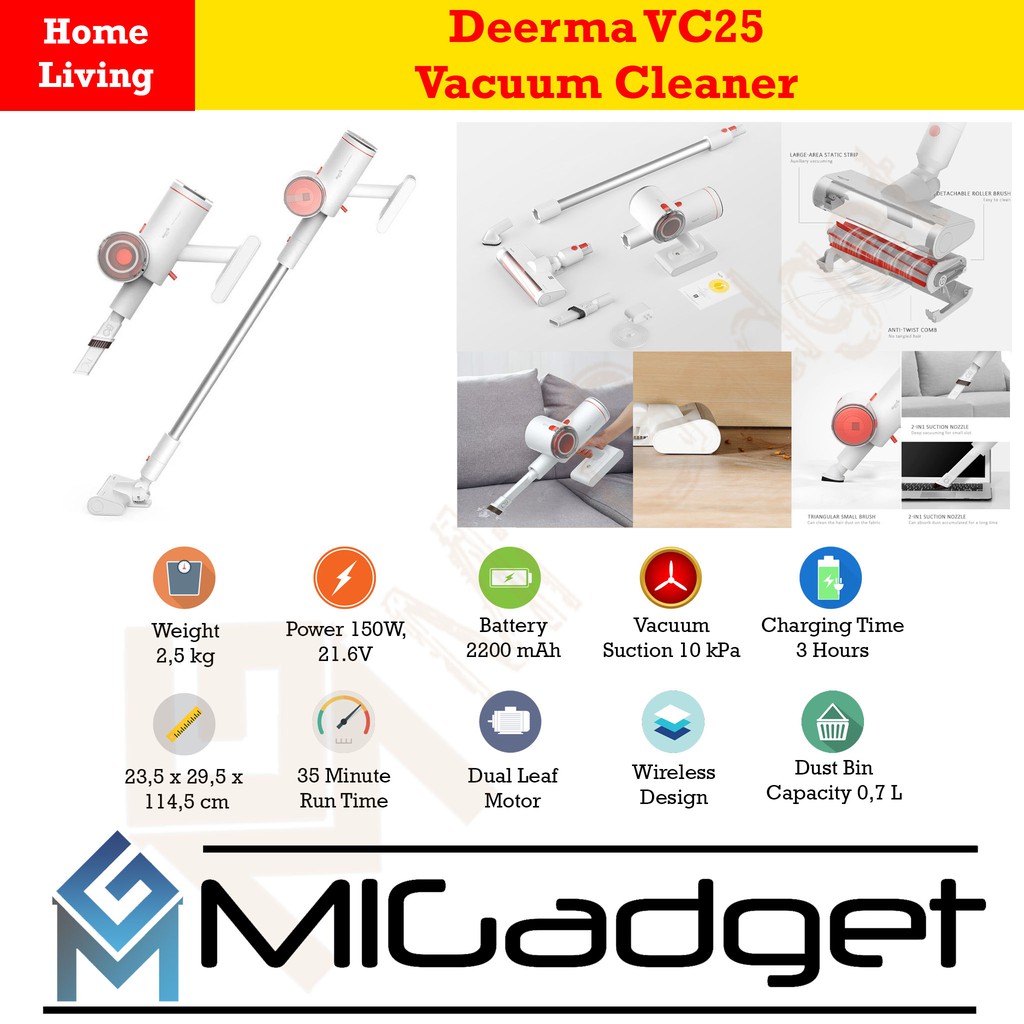 Deerma VC25 VC 25 Wireless / Cordless Handheld Vacuum Cleaner