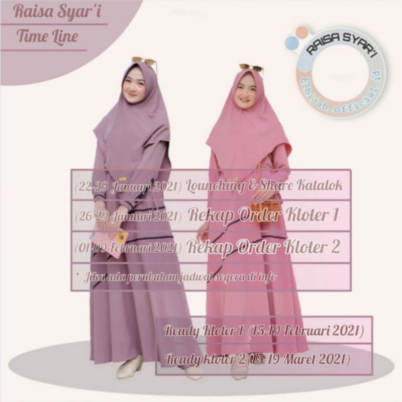 raisa syar'i by elhijab / gamis ori / gamis set hijab / gamismodern12