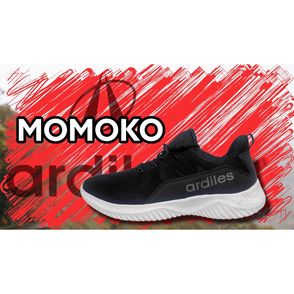 SEPATU RUNNING WANITA / MOMOKO / ARDILES HITAM PUTIH