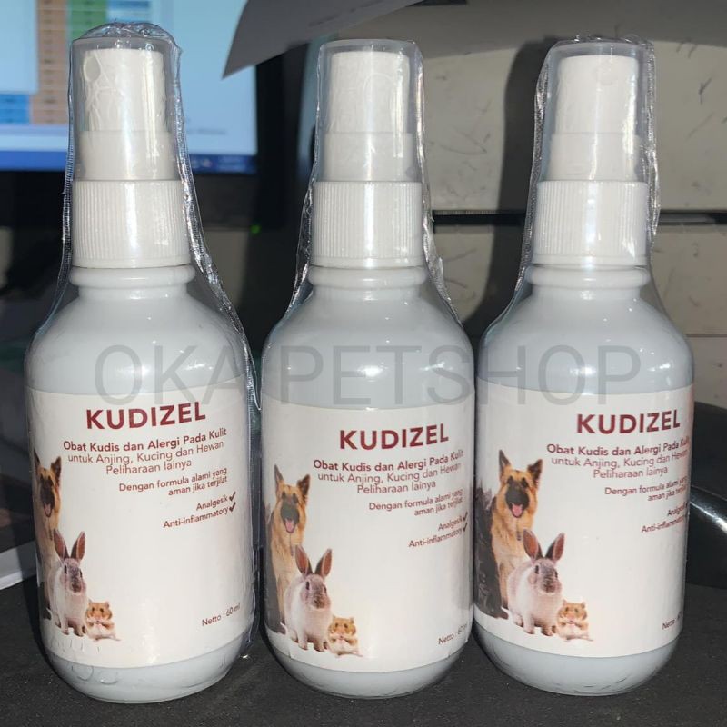 Obat Kulit Kucing KUDIZEL Spray 60ml - Obat Kudis Dan Alergi Pada Kulit Kucing Dan Anjing