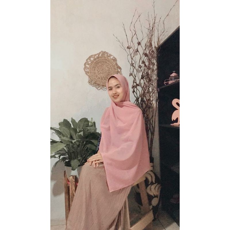 (High Quality) Vinderu Pashmina Diamond 150x75 Premium Import hijab / kerudung-DUSTY PINK