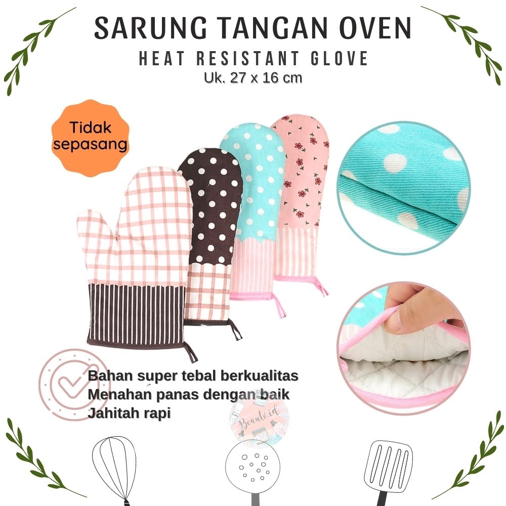 Sarung Tangan Oven Lucu Cempal Masak Dapur Desain Unik Menarik Pelindung Anti Panas Bahan Tebal Berkualitas Oven Heat Resistant Gloves Pelindung Tangan Baking - 1 PCS