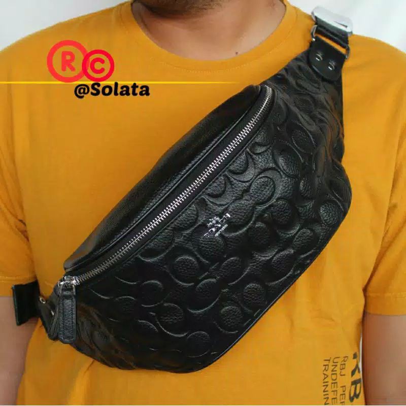 Tas Selempang Pria Coach - Waistbag pria - Bodybag Kulit pria - Slingbag Pria Kulit Asli