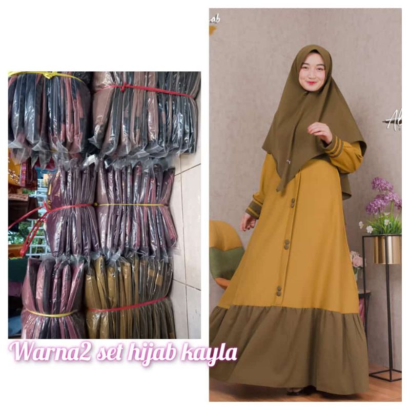 Kayla Set Hijab Gamis ORI Alfaro Collection /Gamis Syari /Gamis Alfaro Original /Gamis Best Seller