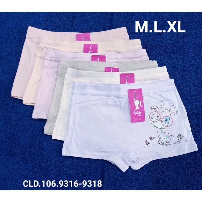 6 PCS Celana dalam Boxer Anak cewek 4-8th / Celana Segi 4 Katun Strech Perempuan/ celana dalam cewek