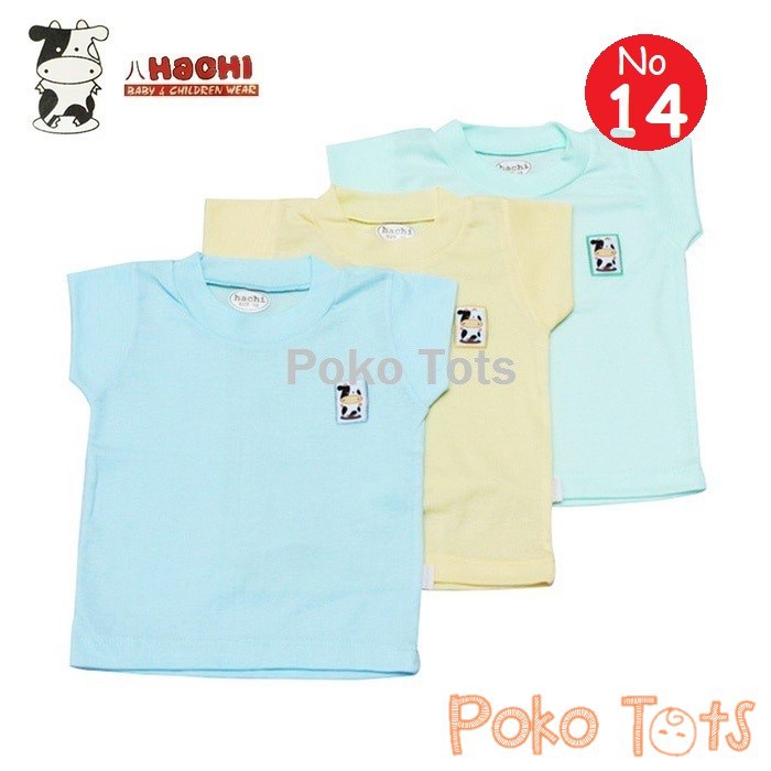 Hachi Kaos Oblong Ukuran 14 Tangan Pendek Bayi dan Anak Warna Polos