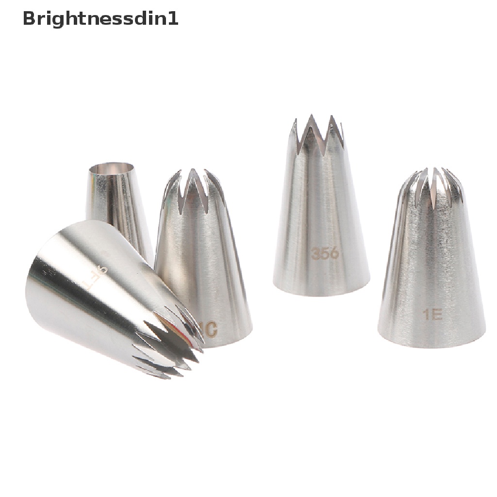 5 Pcs / Set Alat Nozzle Icing Piping Krim Kue Rusia Ukuran Besar 1 In 1