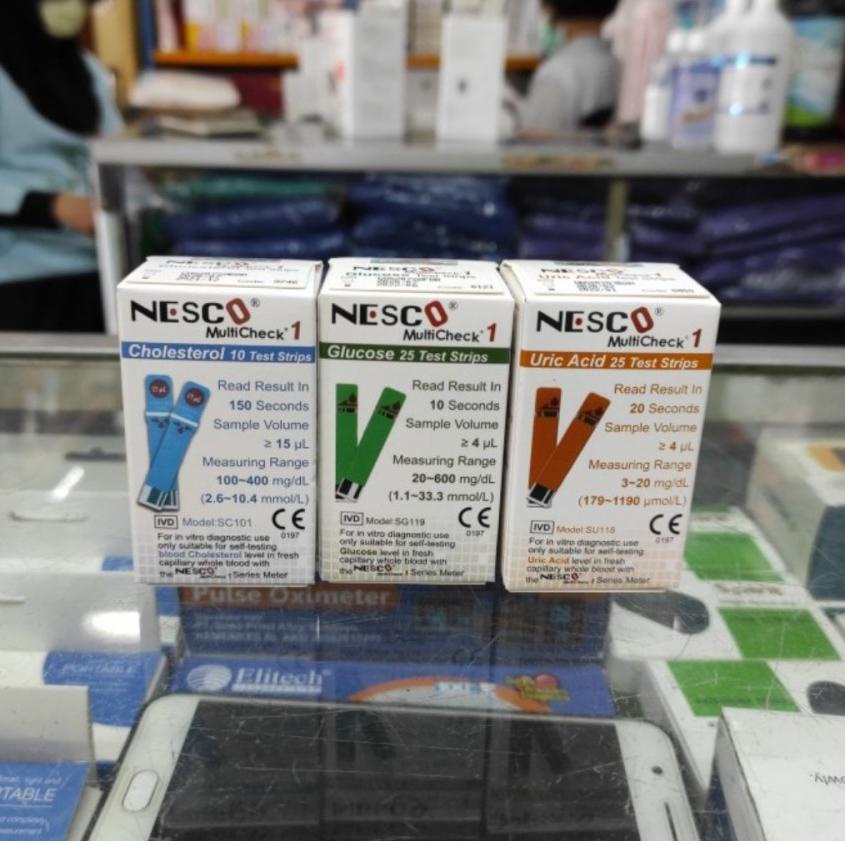 ➾ strip alat tes gula darah kolesterol asam urat nesco lungene antigen ❁