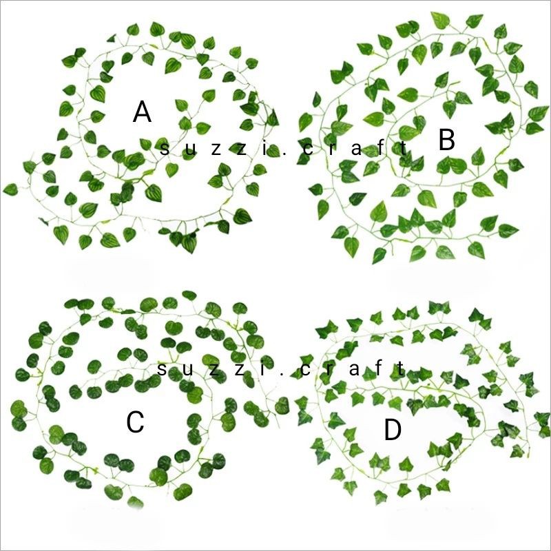 Daun Rambat kecil 1 meter 90cm per biji daun hias artificial