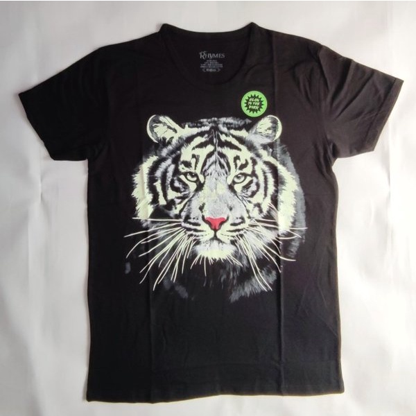 Kaos Pria Macan Putih New Glow Rhymes Baju Cowok Jumbo M-XXXL Animal 3D Big Lengan Pendek Premium