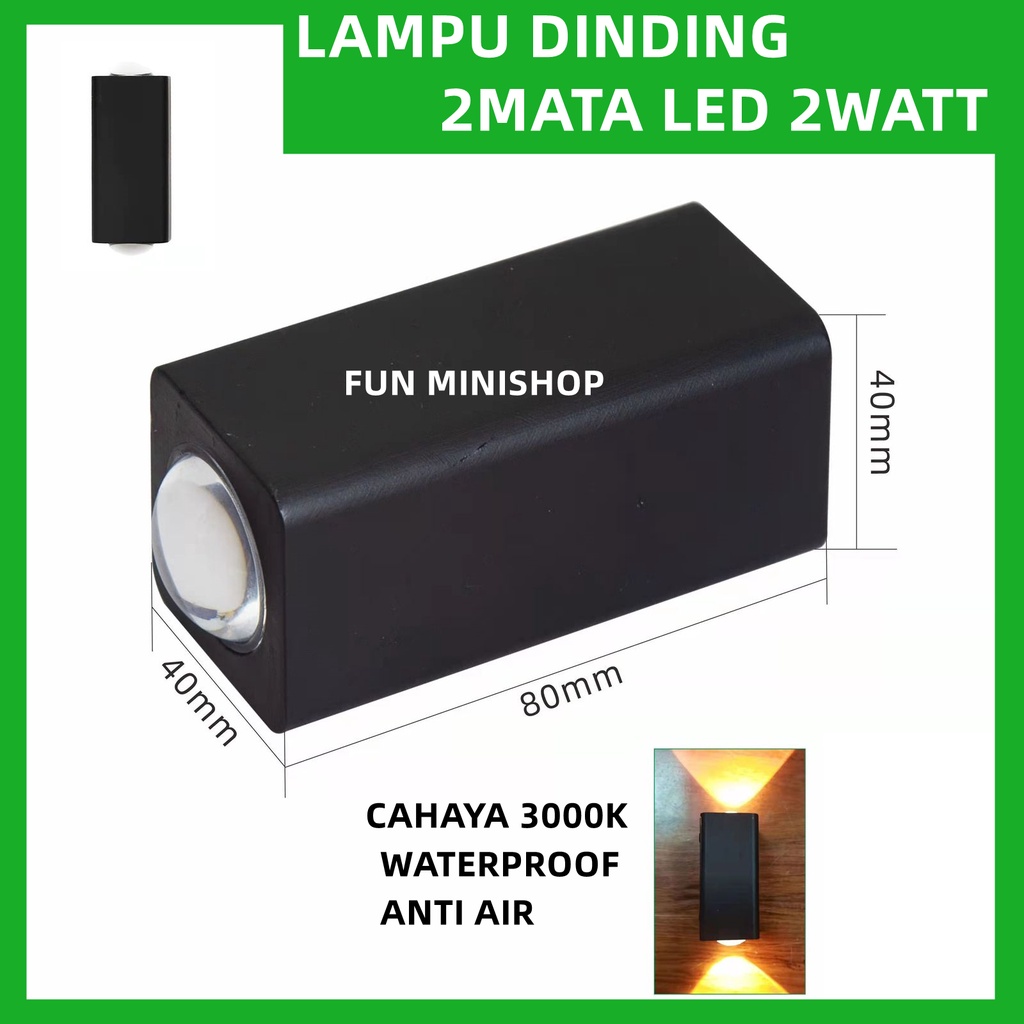 LAMPU DINDING WALL LAMP LAMPU DEKOR 2WATT LAMPU SOROT LAMPU TAMAN WATERPROOF