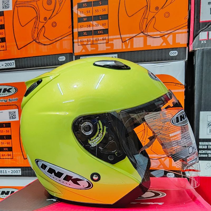 HELM INK CENTRO JET SOLID ORIGINAL-Kuning lemon