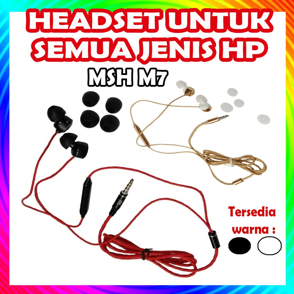MSH [ PREMIUM ] Handsfree Headset Earphone Handfree jack 3.5 mm Suara Bass Kuat