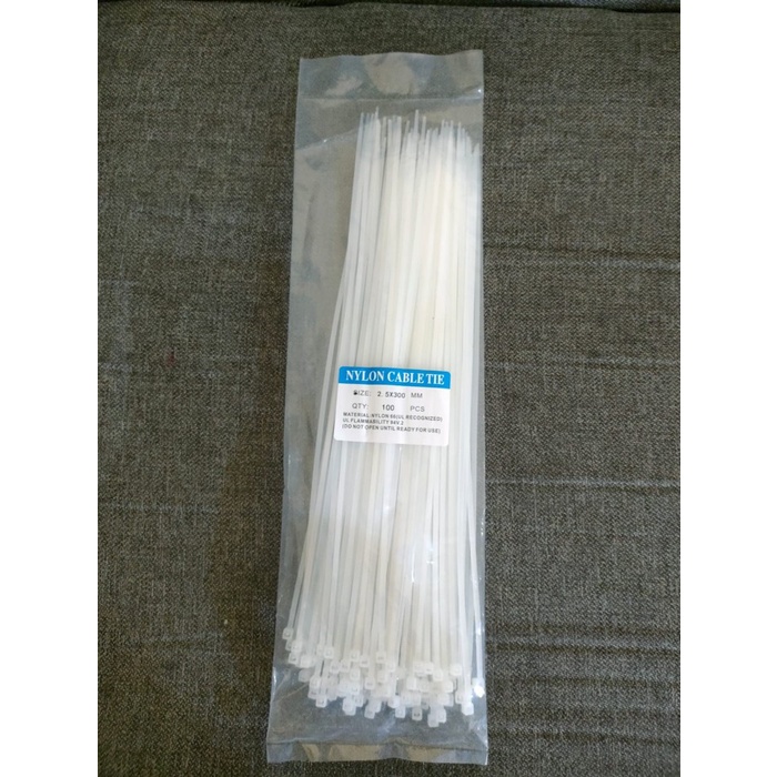 

Promo !! Kabel Cable Ties Tie Tis Tali Krek 30 Cm Nylon Nilon Isi 100 Pcs