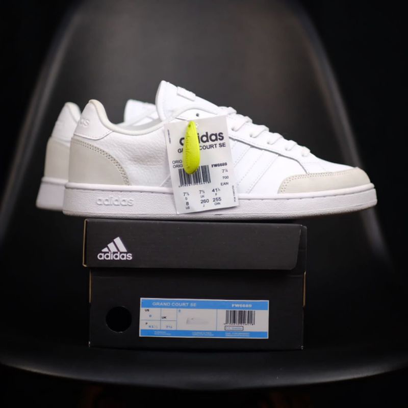 Sepatu Ads Grand Court SE Full White Original Bnwb OEM Sneakers Pria