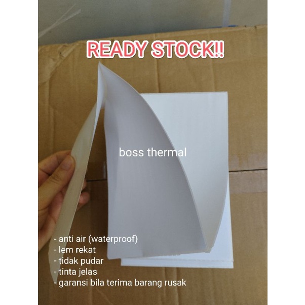 

RB KERTAS STICKER LABEL THERMAL LIPAT 100x150 BARCODE A6