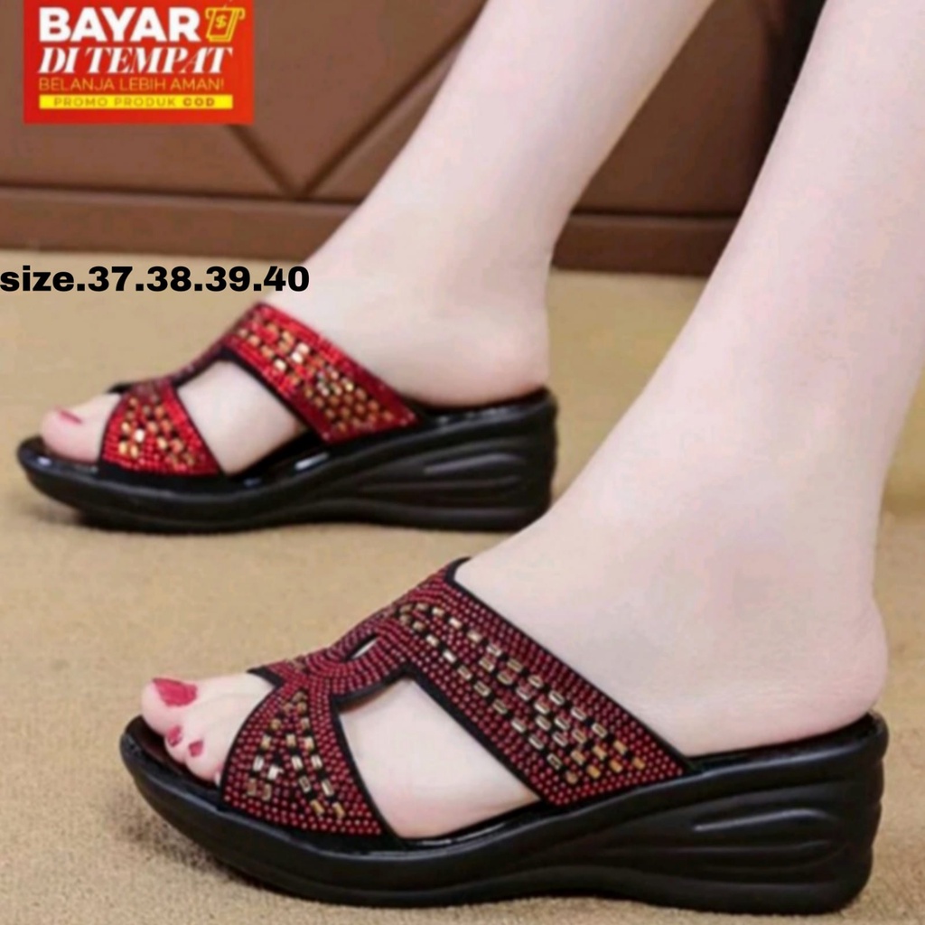 Invincible Sandal Wanita Wedges Andin Sandal Wanita Terbaru 2022 Kekinian Murah