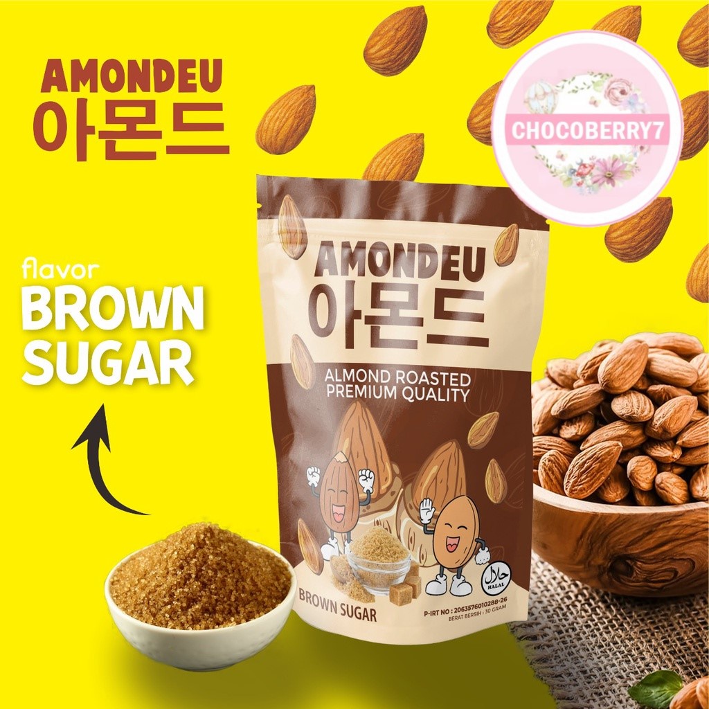 AMONDEU KOREAN ALMOND ROASTED 30gr - 100% Pure Almond Yummys Almond