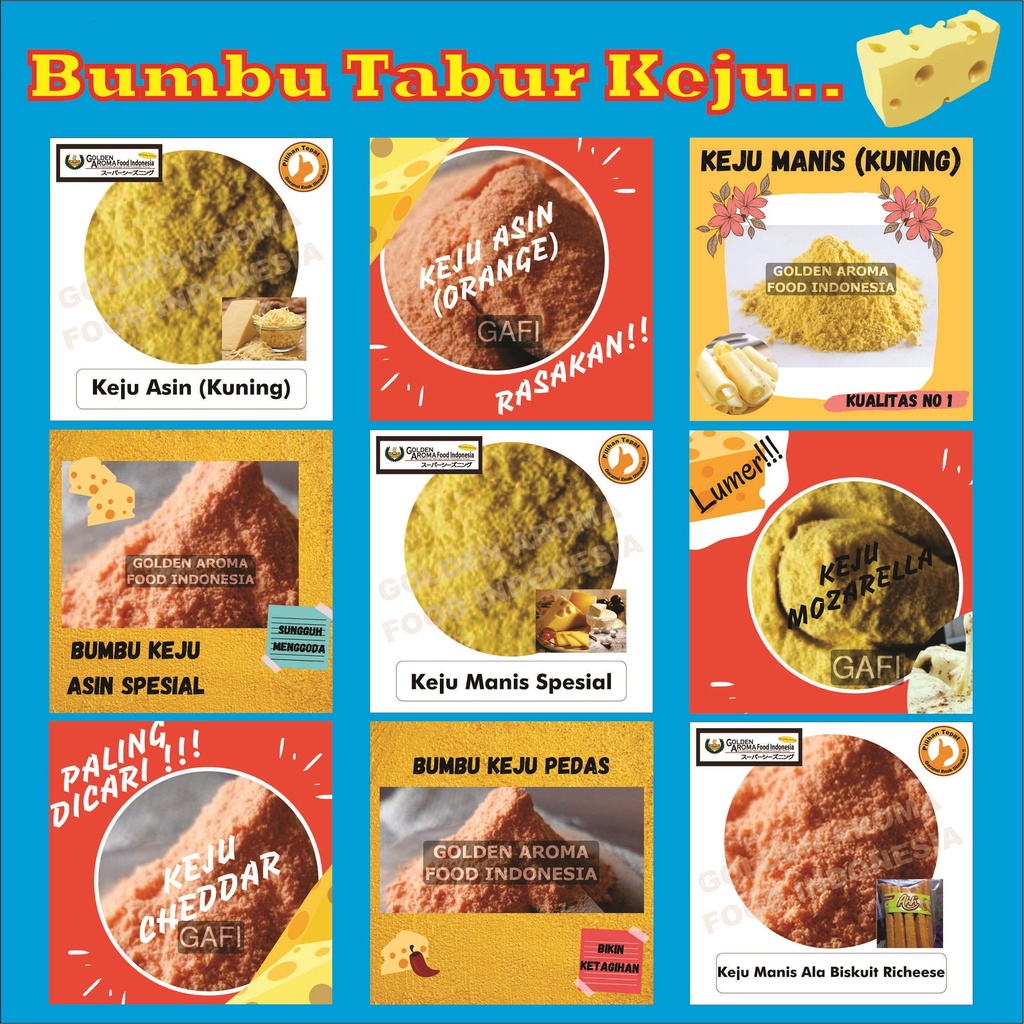 

Jual Bumbu Tabur Bubuk Tabur Seasoning Powder KEJU 100 gr, Aneka Rasa KEJU, Halal,Enak,Gurih,Praktis