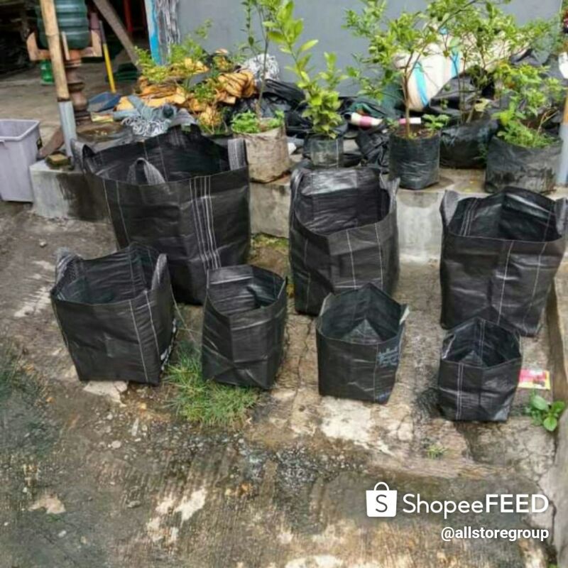 Planter Bag 100 Liter Terpal Tebal | Planterbag Hitam Pot Tanaman Besar Polybag Kuat Media Tanam Say
