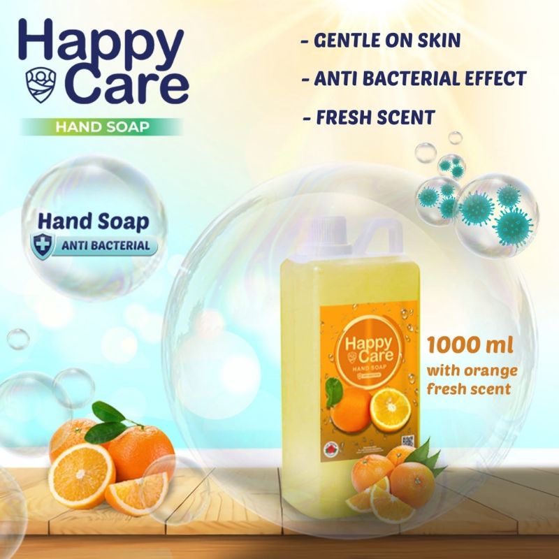 SABUN CUCI TANGAN JERUK ANTI BACTERIAL 1 LITER HAPPY CARE / SABUN CUCI TANGAN / HAND SOAP