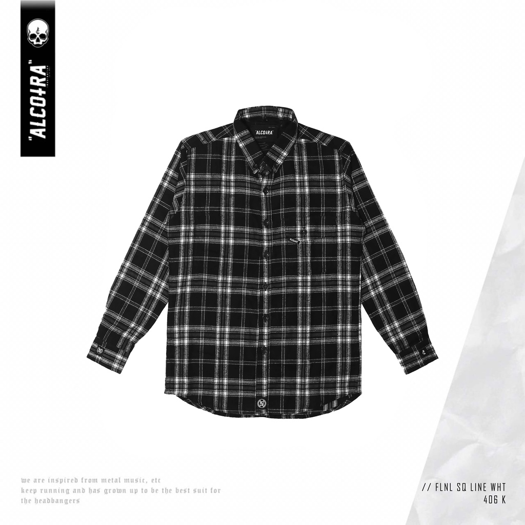 FLANEL SQ LINE WHT // FLANEL SQUARE LINE WHTITE KANTONG SATU