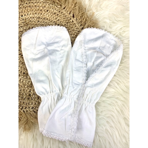 SARUNG TANGAN SHALAT , PERLENGKAPAN HAJI DAN UMROH WANITA ( BAHAN KAOS )