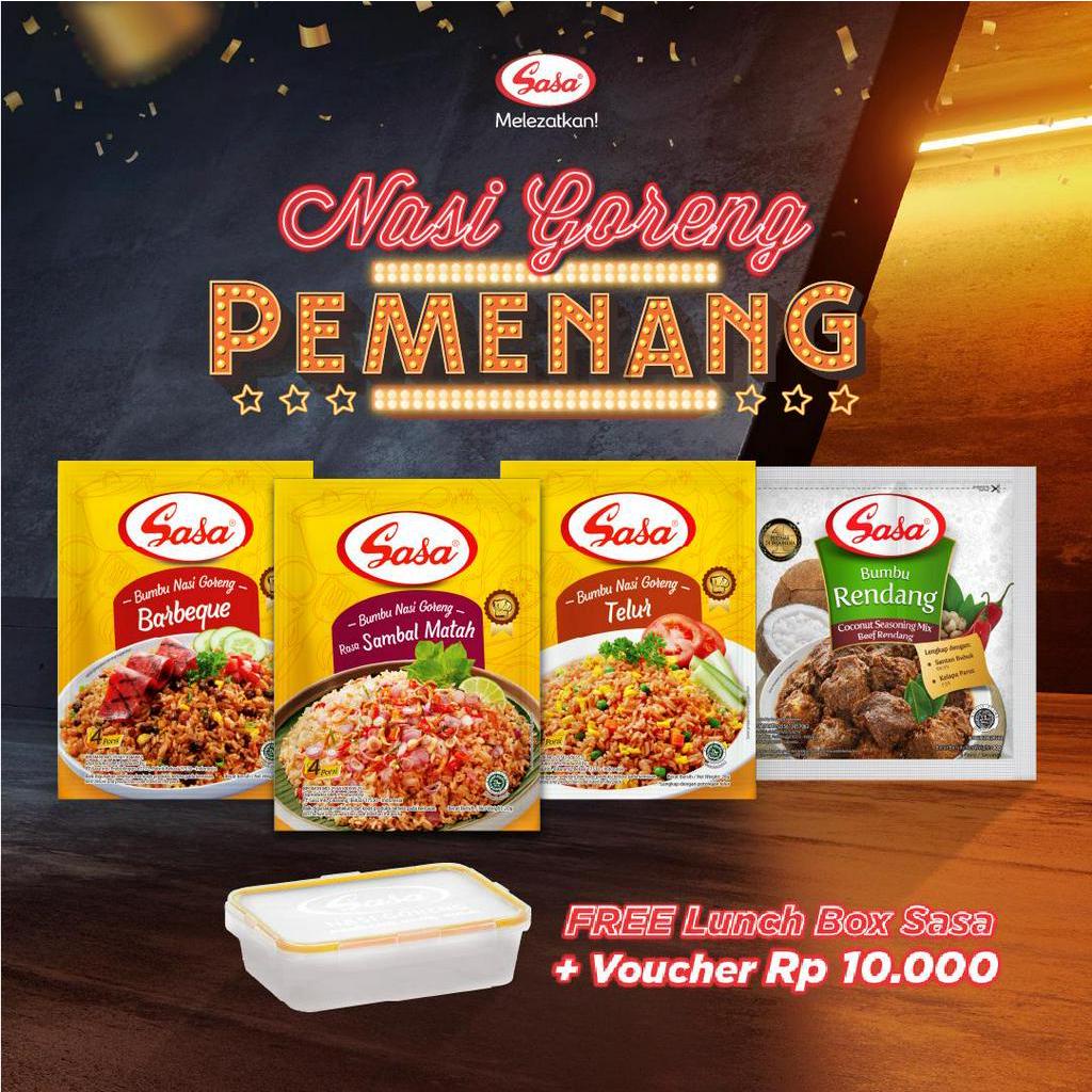 Sasa Bumbu Nasi Goreng Sambal Matah 20gr + Sasa Bumbu Nasi Goreng BBQ 20gr + Sasa Bumbu Nasi Goreng 
