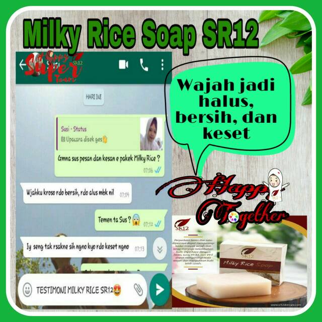 SABUN BERAS SUSU BPOM / MILKY RICE SOAP SR12 / SABUN PEMUTIH WAJAH / SABUN WAJAH KOMBINASI / saudagarsr12