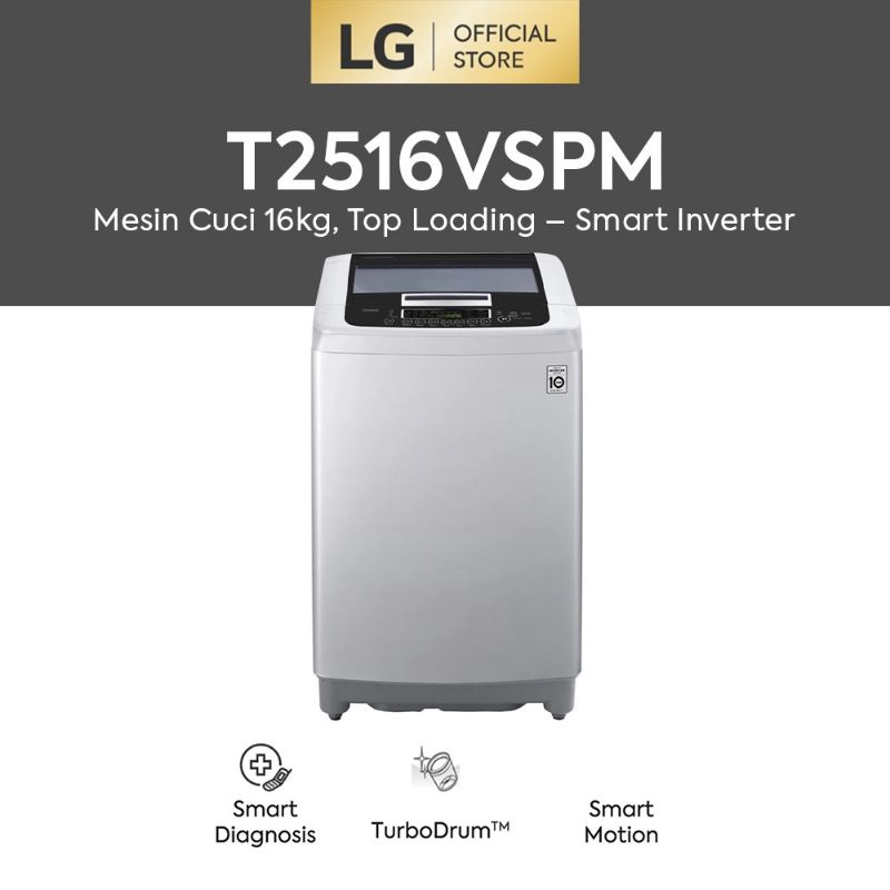LG MESIN CUCI TOP LOADING 16KG T2516VSPM