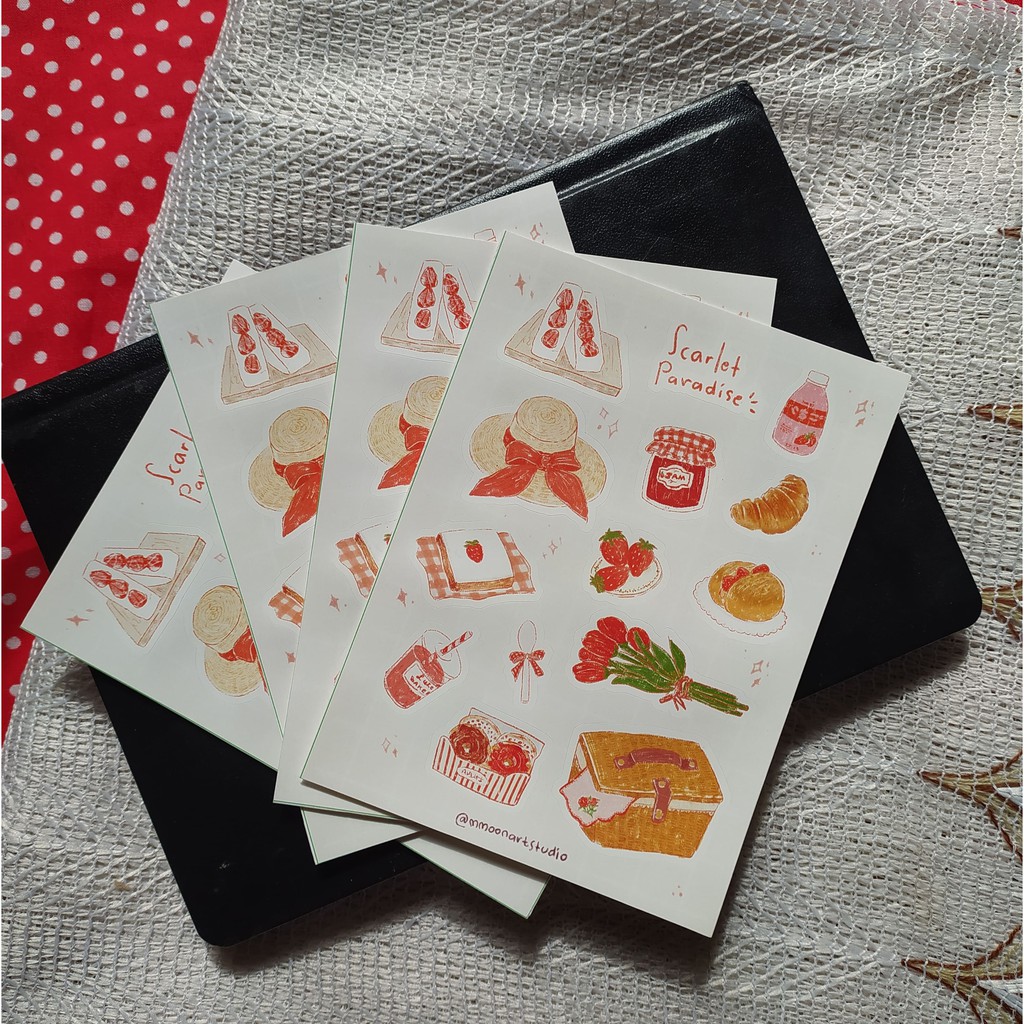 

Scarlet paradise sticker sheet for planner and bullet journal