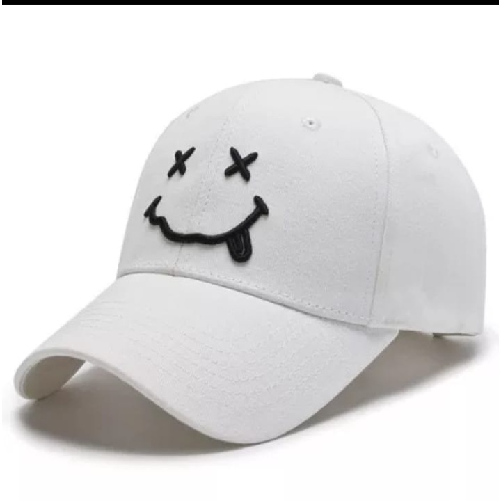 GUDANGNYA TOPI Topi Baseball Bordir Smile Terbaru Kekinian Pria Wanita Unisex Banyak Pilihan Warna