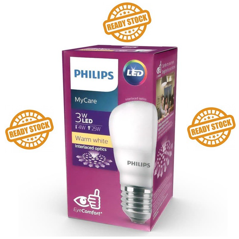 Lampu Philips LED MyCare 3 Watt Kuning - Bohlam LED 3W 3Watt - Murah Original Bergaransi 3 W 3W