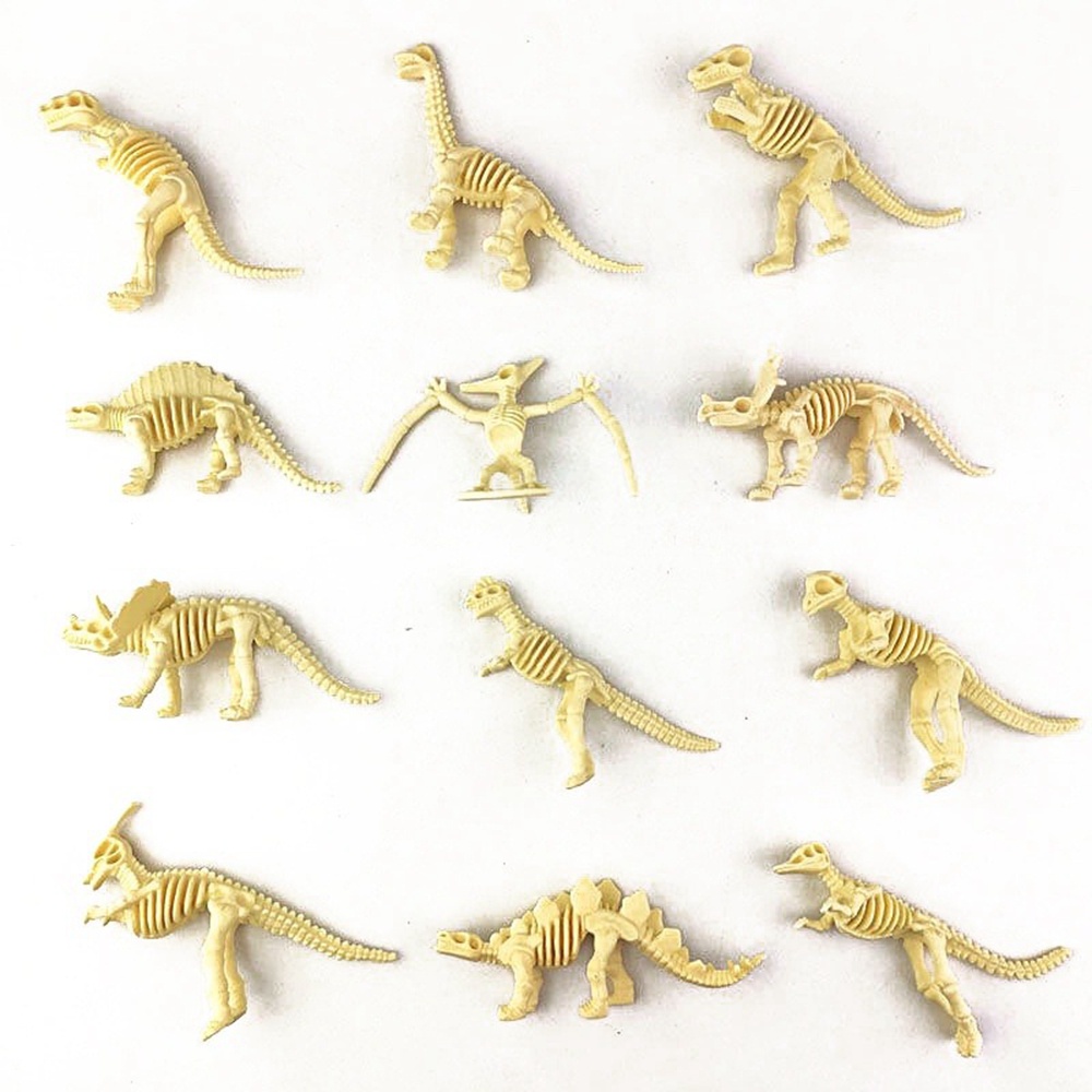 【COD Tangding】12pcs Mainan Edukasi Arkeologis Bentuk Tengkorak Dinosaurus Bahan PVC