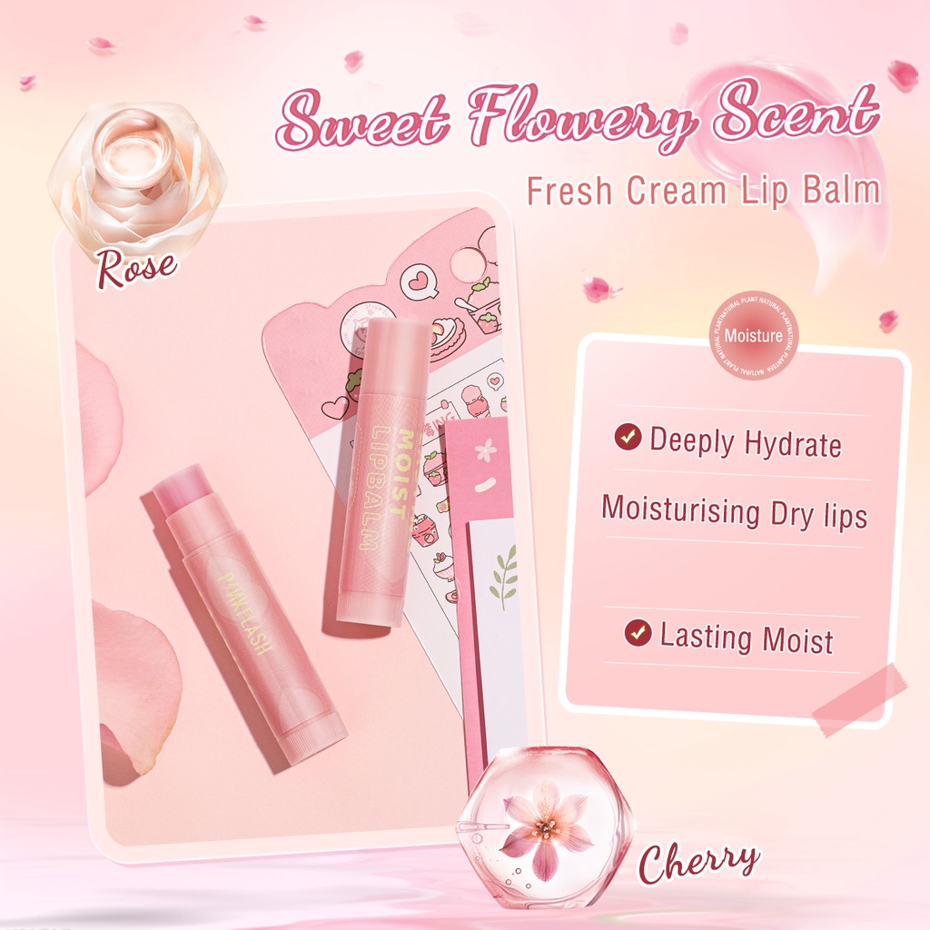 Pinkflash OhMyFresh Natural Cream Lip Balm Pinkflash Lasting Moist Soft Lips Moisturizing Menutrisi Bibir - L03#3