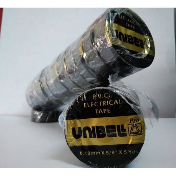 Isolasi Listrik Hitam Unibell - Solasi Kabel Unibell - Isolasi Hitam - Selotip Kabel - Tape Listrik