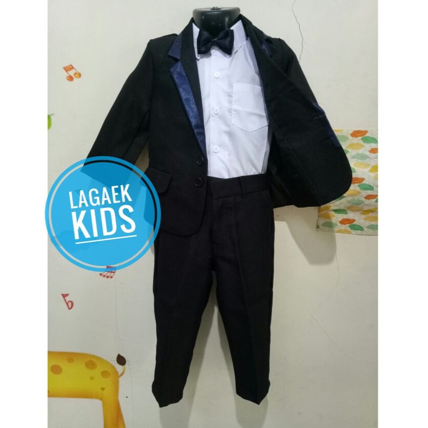 Set Jas Pesta Anak Laki Usia 1 2 3 9 10 Tahun Hitam Garis Navy 4in1 Jas Pesta Anak Laki Hitam Resmi