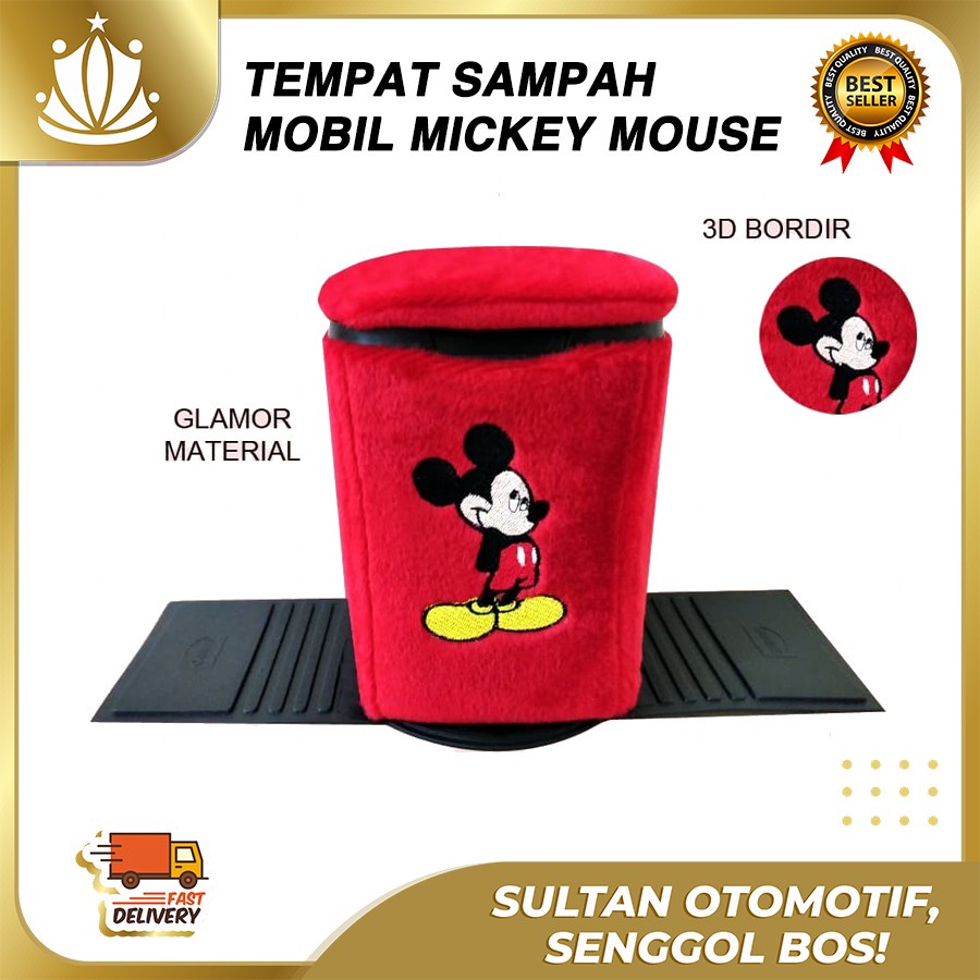 Tempat Sampah Mobil Mickey Mouse - Tempat Sampah Mobil Karakter Mickey