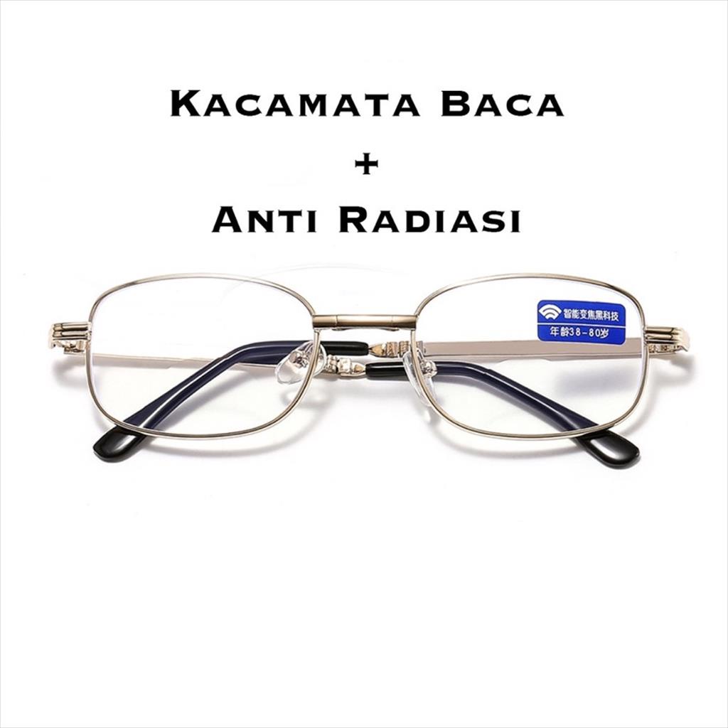 (Free Pocket) Kacamata Baca Lipat Lensa Plus Anti Radiasi +1.00 s/d + 4.00  Kacamata Pria Wanita Reading Glasses 305