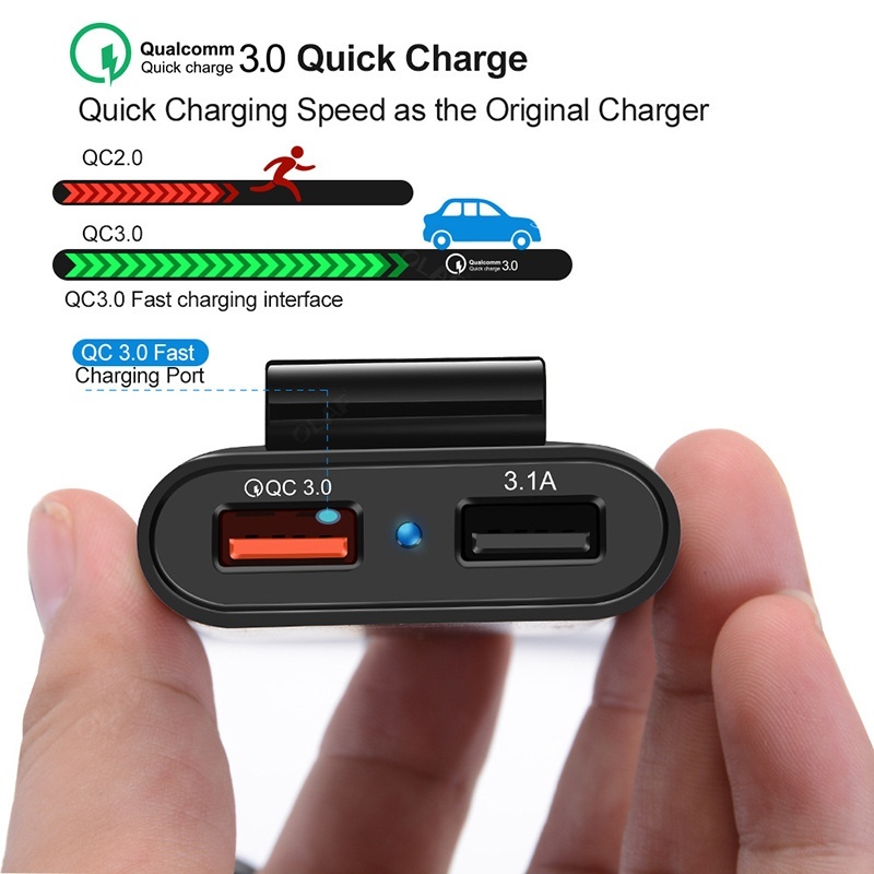 Mobil Charger HP 4 Port USB 2 Port USB HP Car Charger Super Fast Charging 3.1A Qualcomm QC3.0 8A 4 in 1